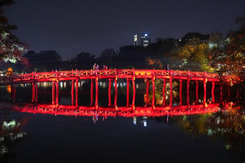 Red after dark, or it doesn't work at all, Hanoi in Vietnam