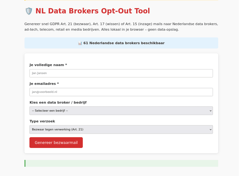 NL Data Brokers Opt-Out Tool