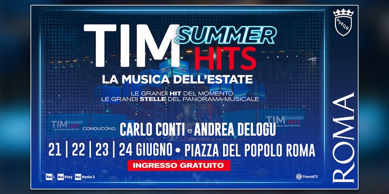 TIM SUMMER HITS 2026, IL GRANDE SHOW LIVE DELLA MUSICA