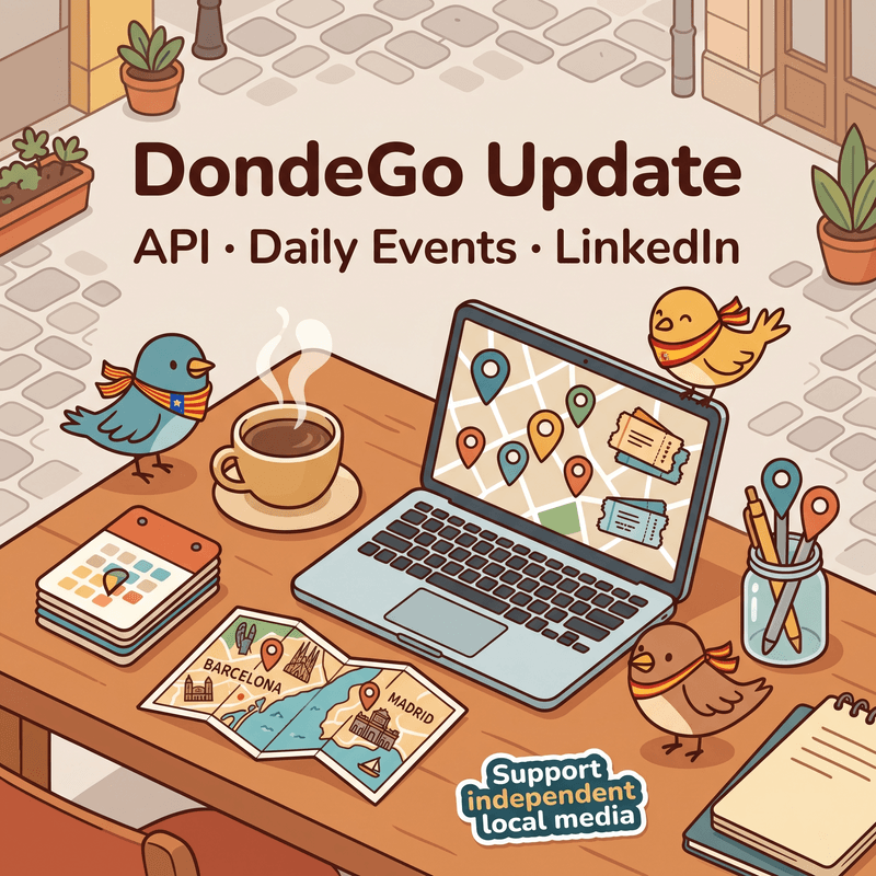 🚀 DondeGo update: API, daily event feeds and LinkedIn