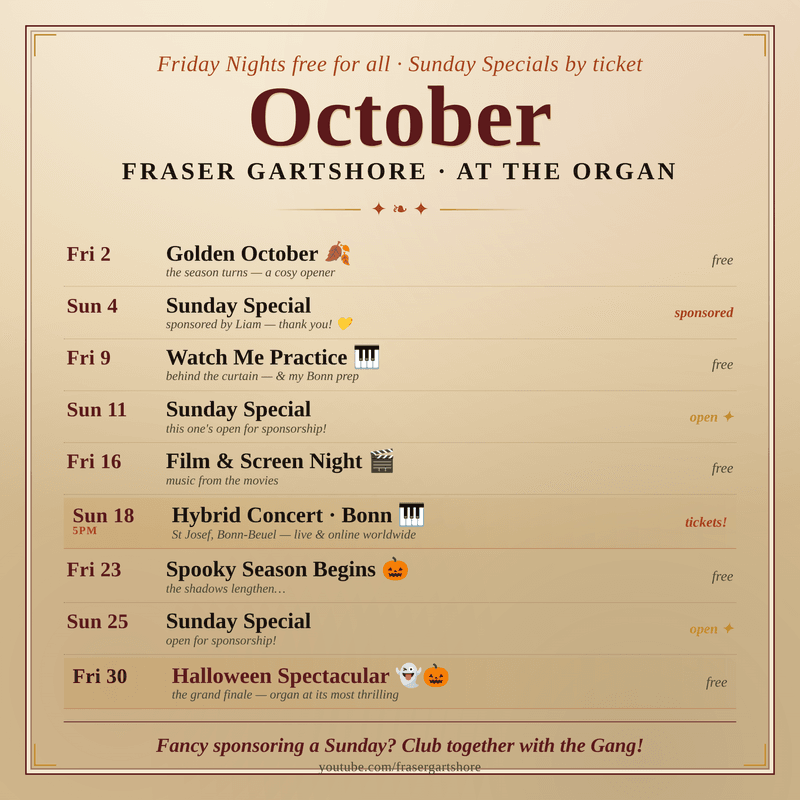 ๐๐น OCTOBER WITH THE GARTSHORE GANG