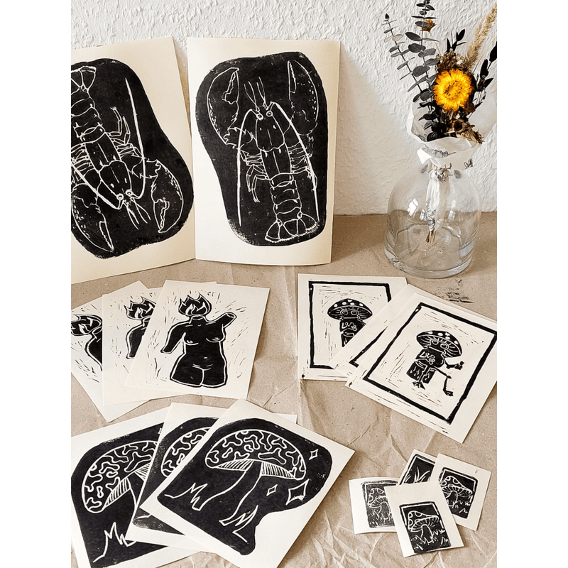 Neu: Handgefertigte Linoldrucke