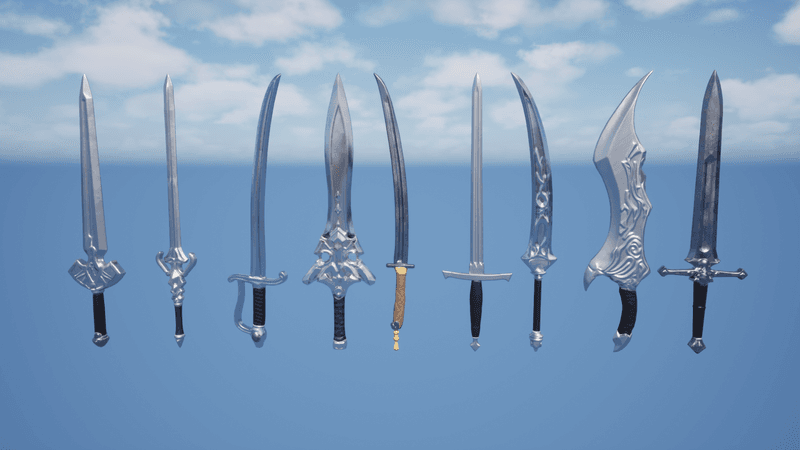 9x Realistic Swords Pack