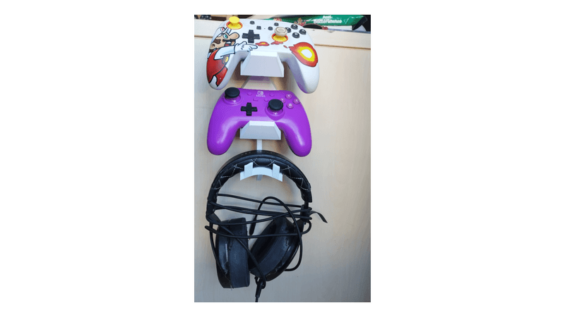 Wall mount for controllers and headset