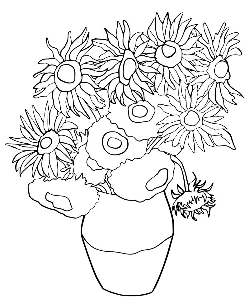 Sunflowers Vincent Van Gogh Style