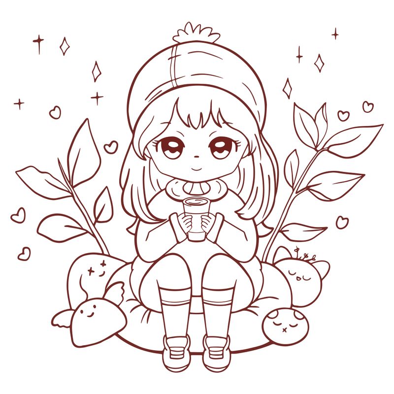 Free download Coloring page: have a cup of coffee