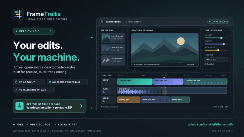 FrameTrellis 1.0.0 Is Live! 🎬