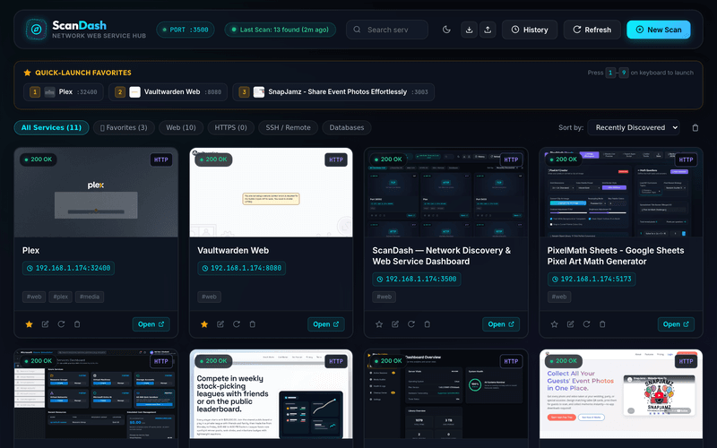 Introducing ScanDash: Fast Network Discovery & Automated Web Service Dashboards ⚡