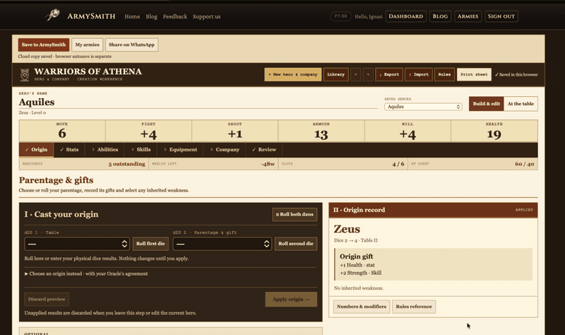 🏛️ New version for the Warriors of Athena Builder!