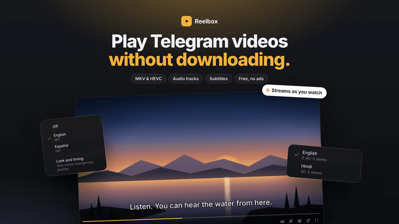 Reelbox: Play Telegram Videos Without Downloading