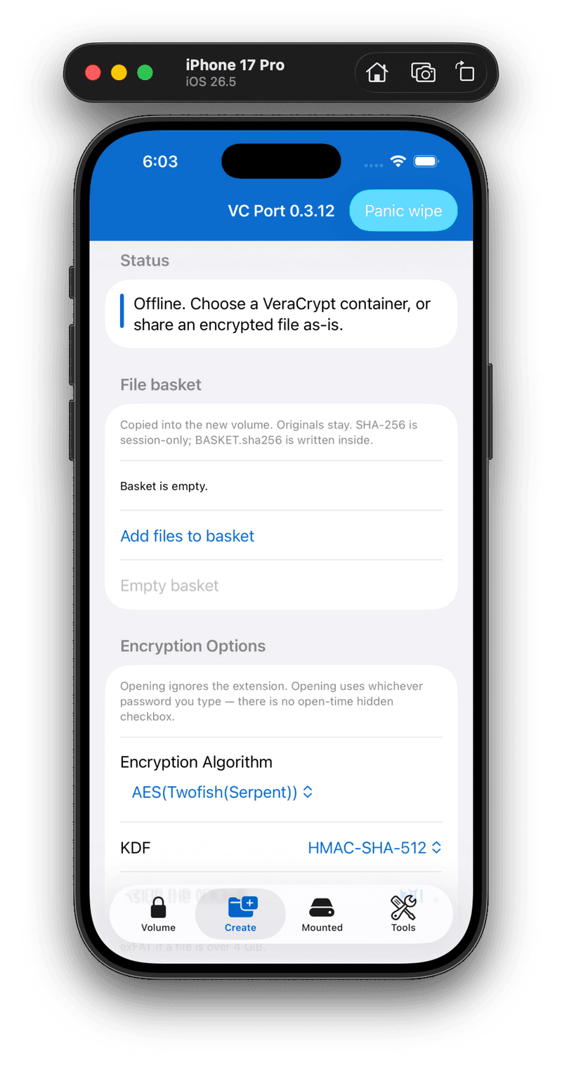 VC Port- A VeraCrypt_Port for IOS & Android (FOSS)