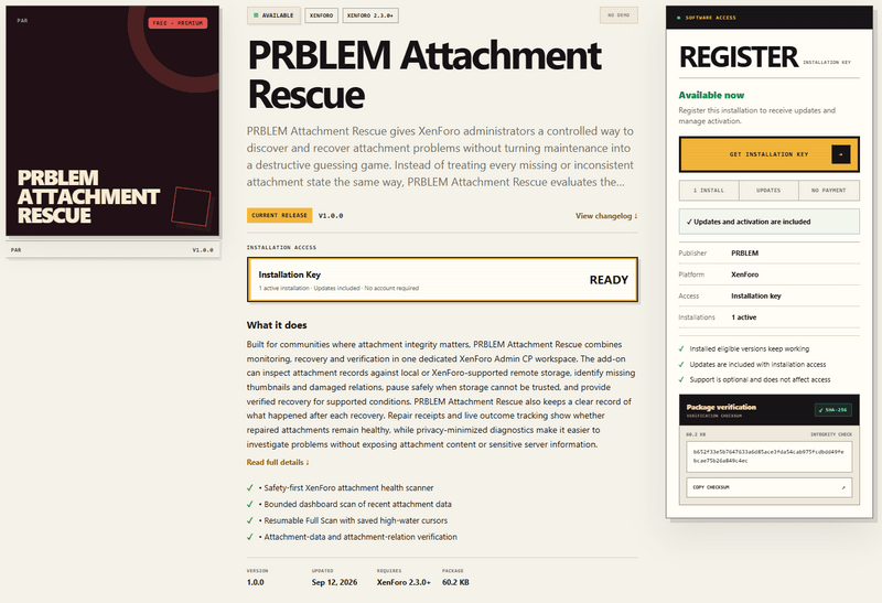 Meet PRBLEM Attachment Rescue for XenForo