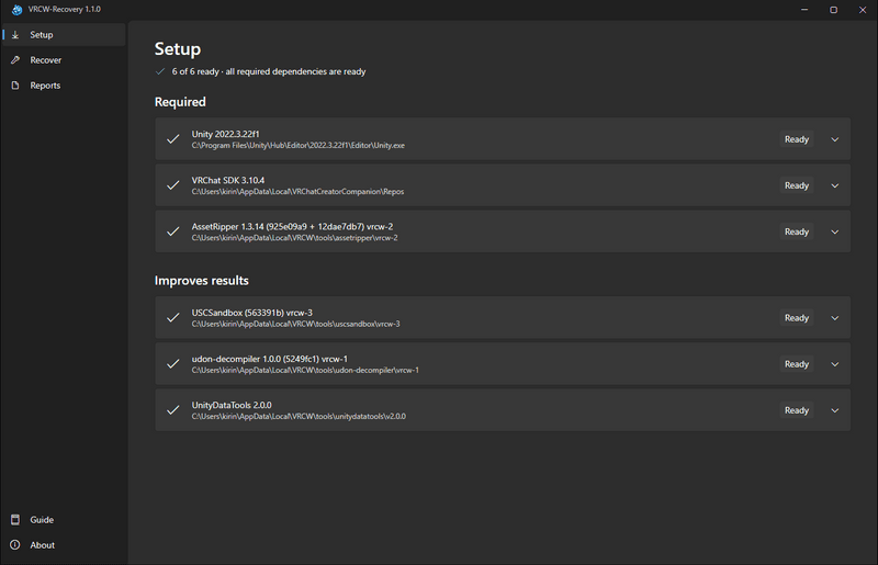 VRCW-Recovery 1.0