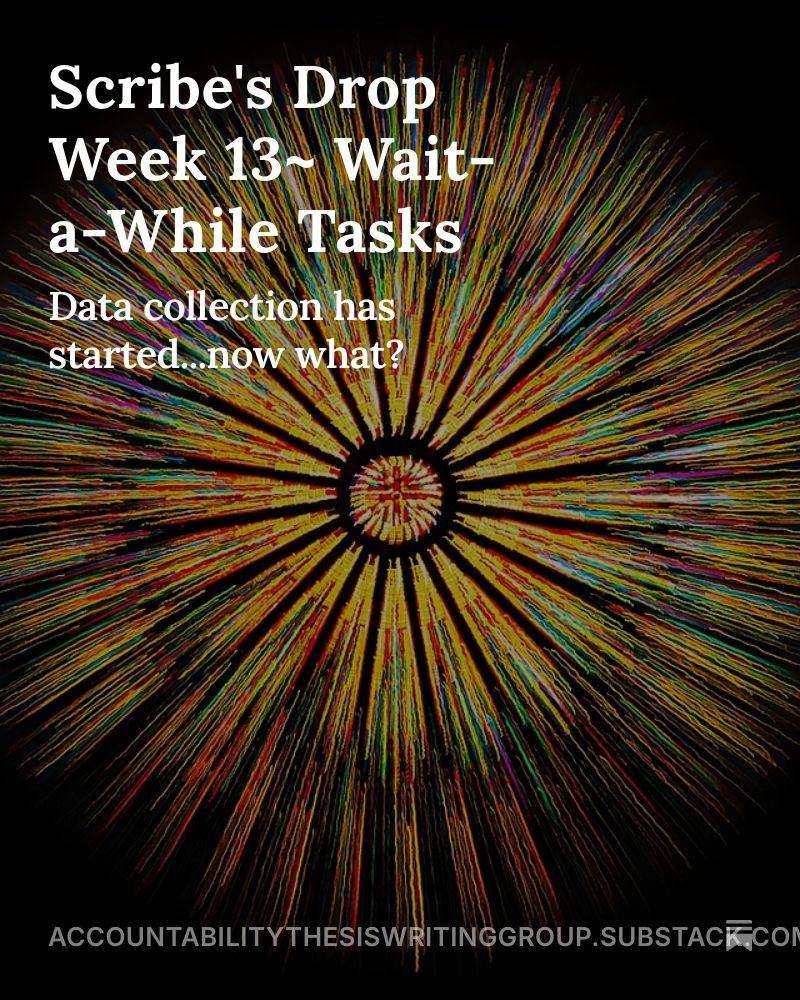 Scribe's Drop Week 13~ Data collection started, now what?