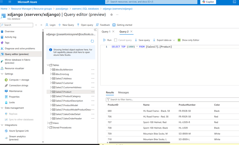 Cómo conectar Django con Azure SQL