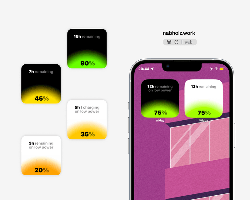 'My Battery' Widgy - Beautiful gradient battery widget