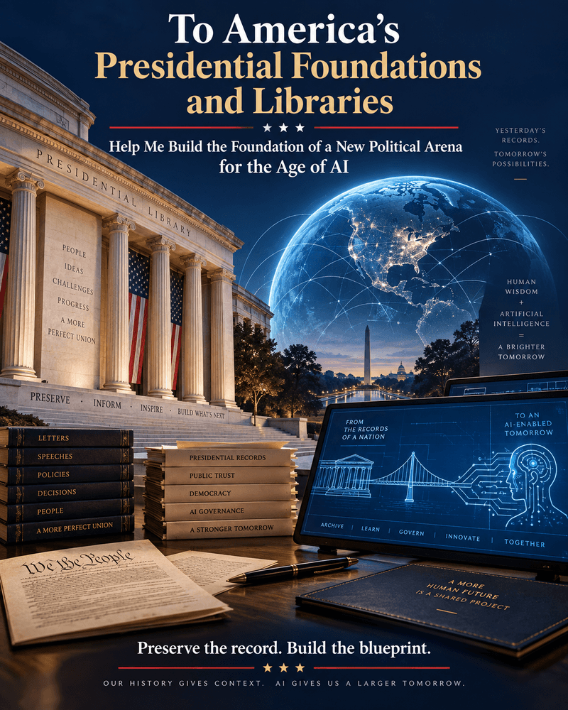 To America’s Presidential Foundations and Libraries: Help Me Build the Foundation of a New