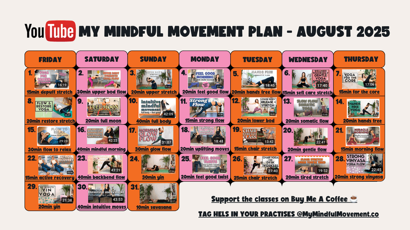 Summer practise plan 🌞 31 days of mindful movement