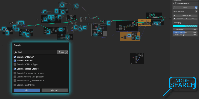 Searching Blender nodes effectively