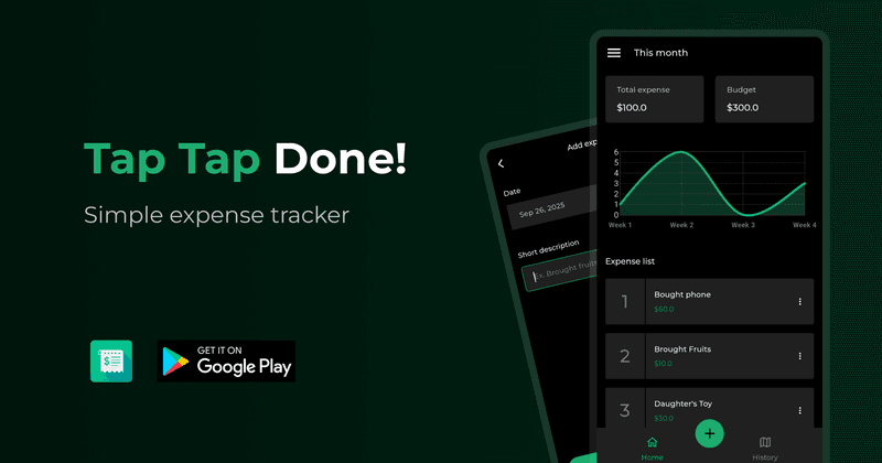 Simple app to track your monthly expenses