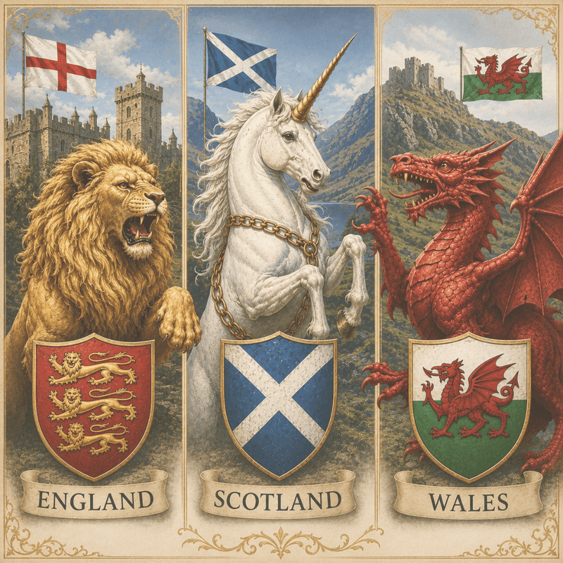 Lions, Unicorns, and Dragons, Oh My! British National Animals
