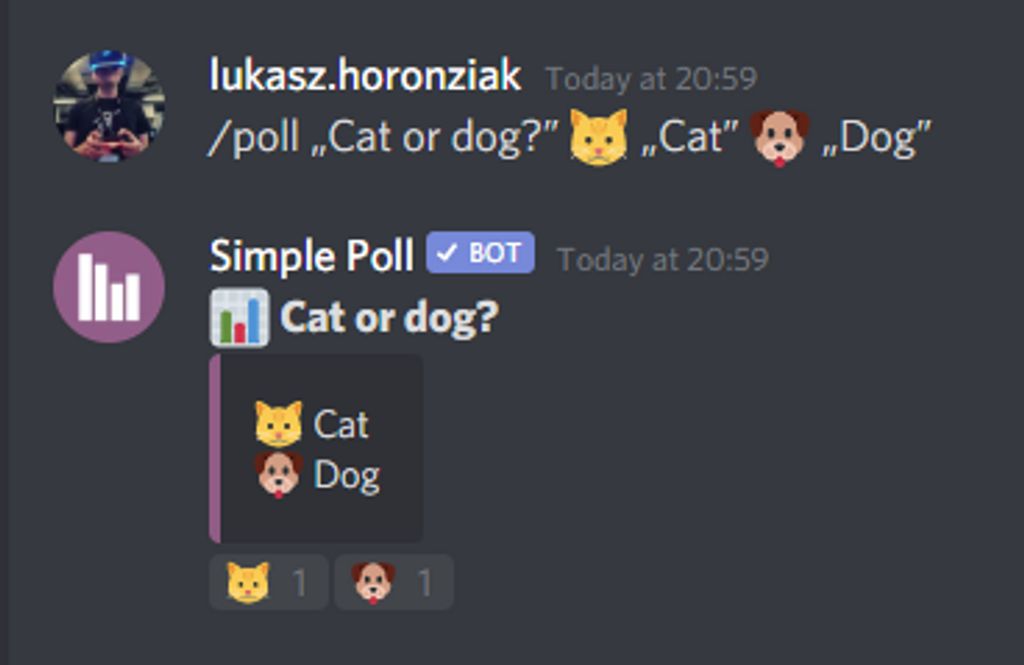 Custom emoji reactions! — Simple Poll