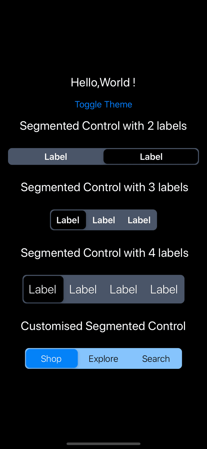 React Native Segmented Control