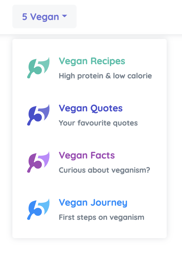 5 Vegan Sub categories