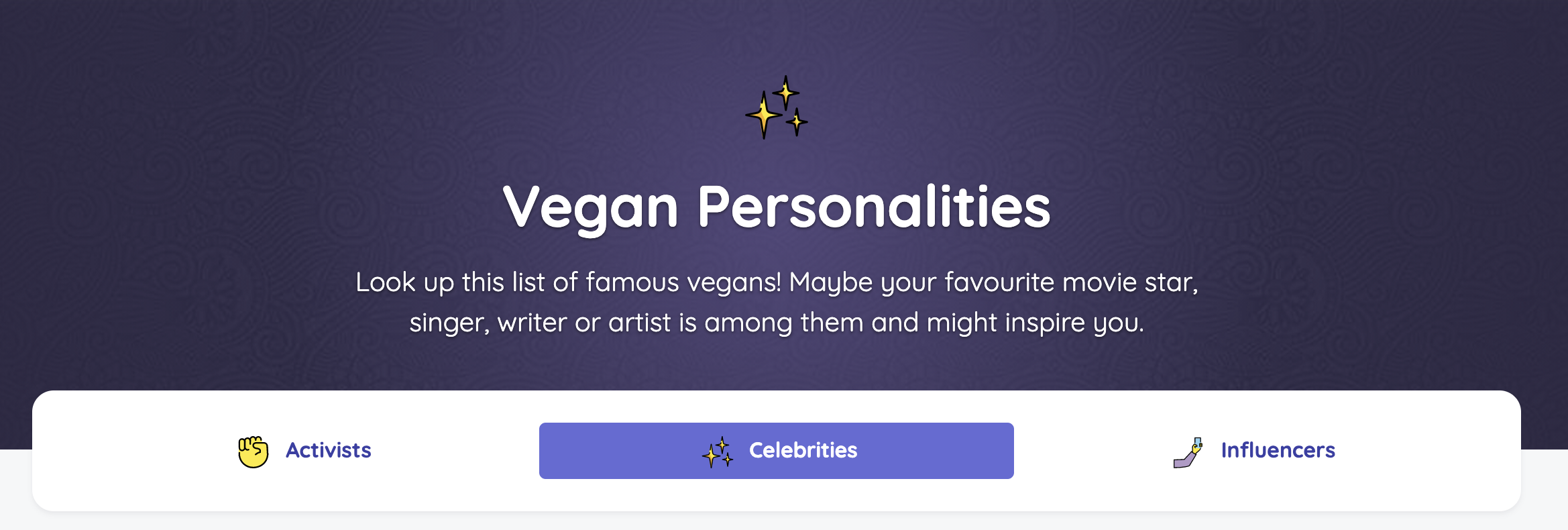 Vegan personalities