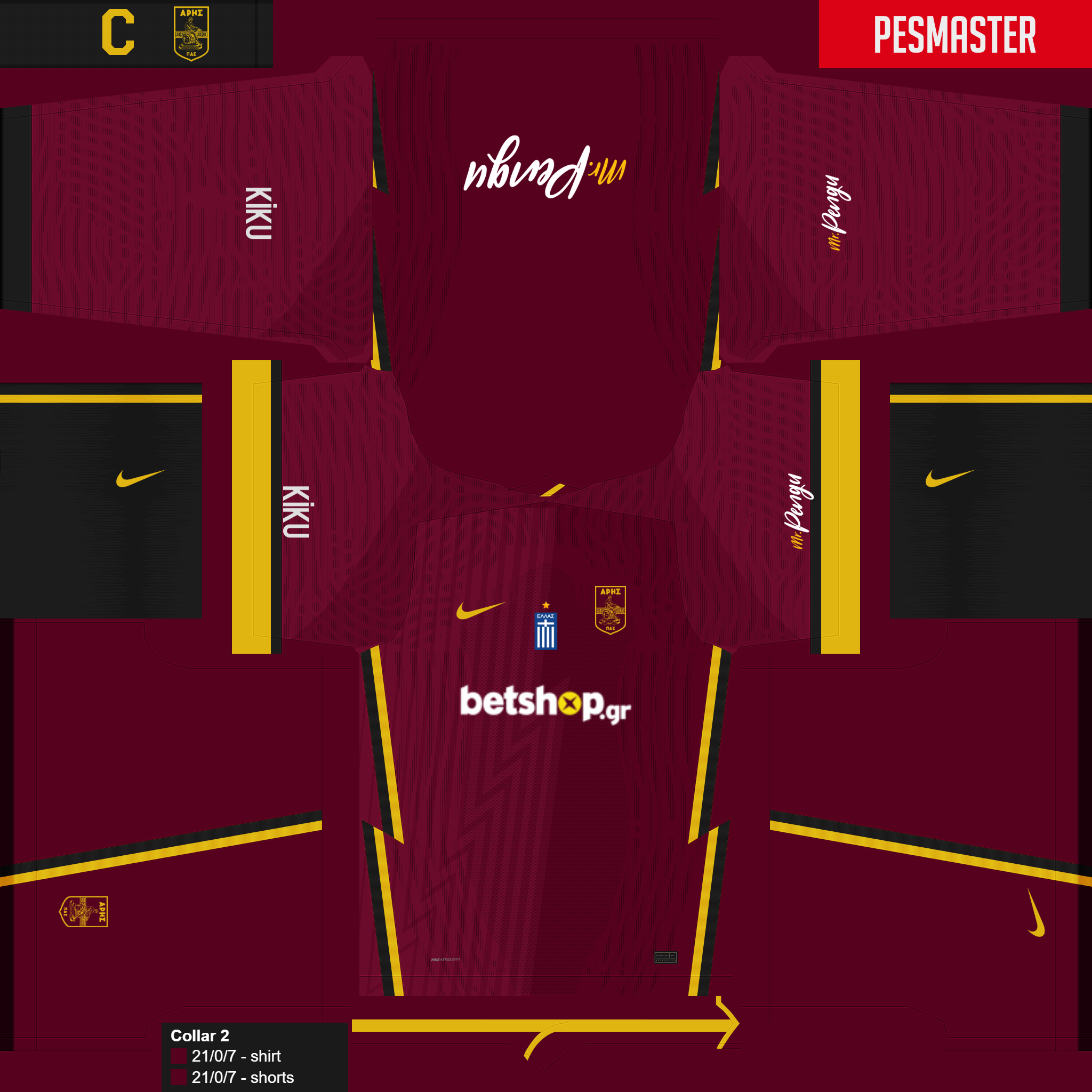 Aris FC (Thessaloniki) - Custom Kits (Full pack & extra) — Teomol92