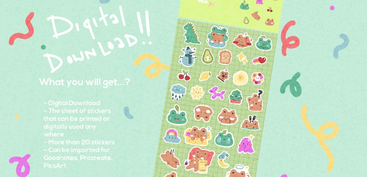 Digital Download Sticker Sheet (Random Mix)