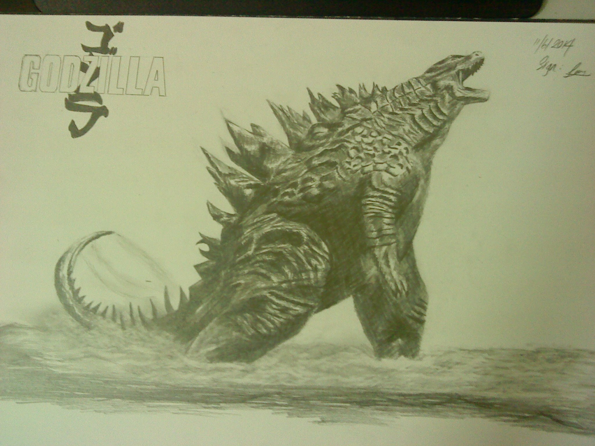 My Masterpiece Godzilla Drawing back in 2014 — ReaperRaven