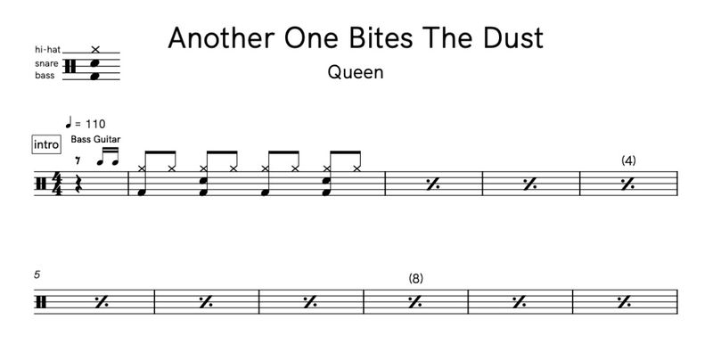 Another One Bites The Dust - Queen  Drum Transcription Notes — Ross Farley