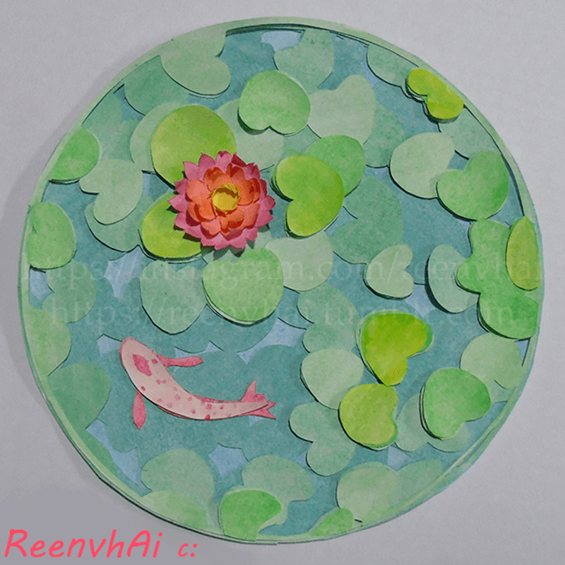 Pond paper cut-out