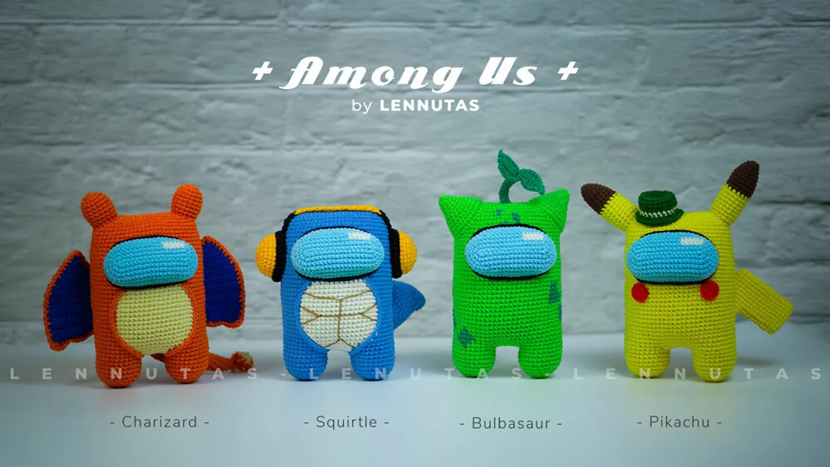 Among Us Pokemon Crochet Patterns - Lennutas Shop