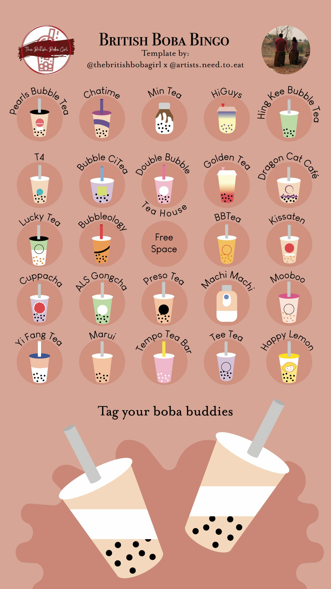 British Boba Bingo Sheet — Artistsneed2eat