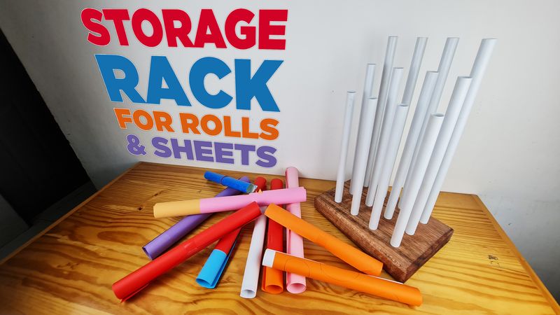 DIY Vinyl and Paper Rolls Storage Rack
