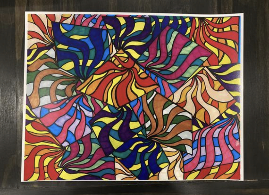 Abstract Stained Glass Prisma Markers 11x14 — Jade77077