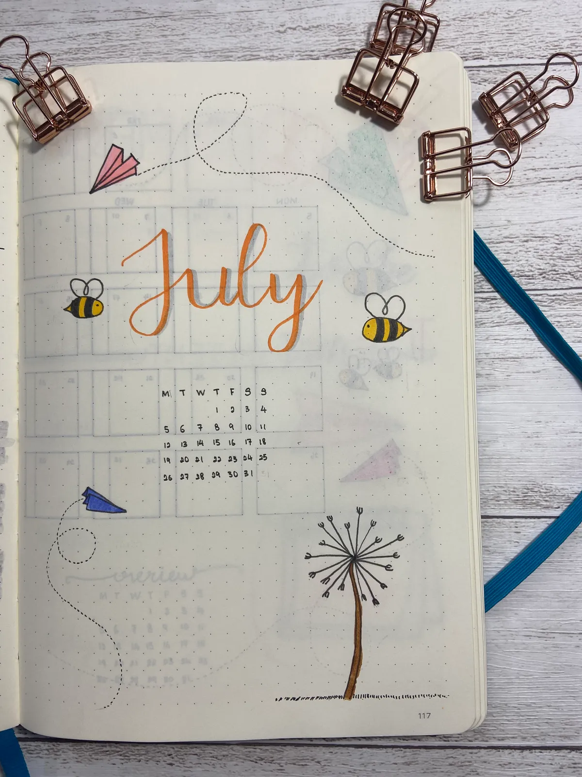 #July bujo spread — Yugen Illustrations