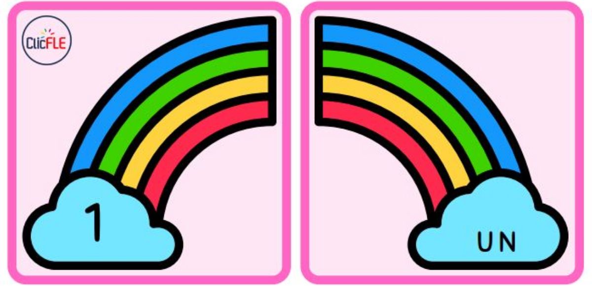 CARTES - ARC EN CIEL - LES NOMBRES - 1 - 22