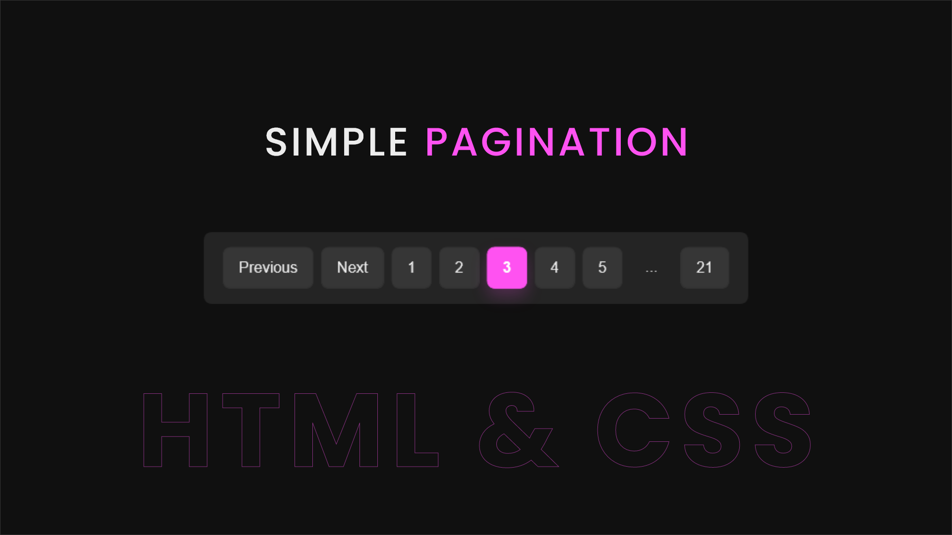 Simple pagination using HTML and CSS — Adey Coder