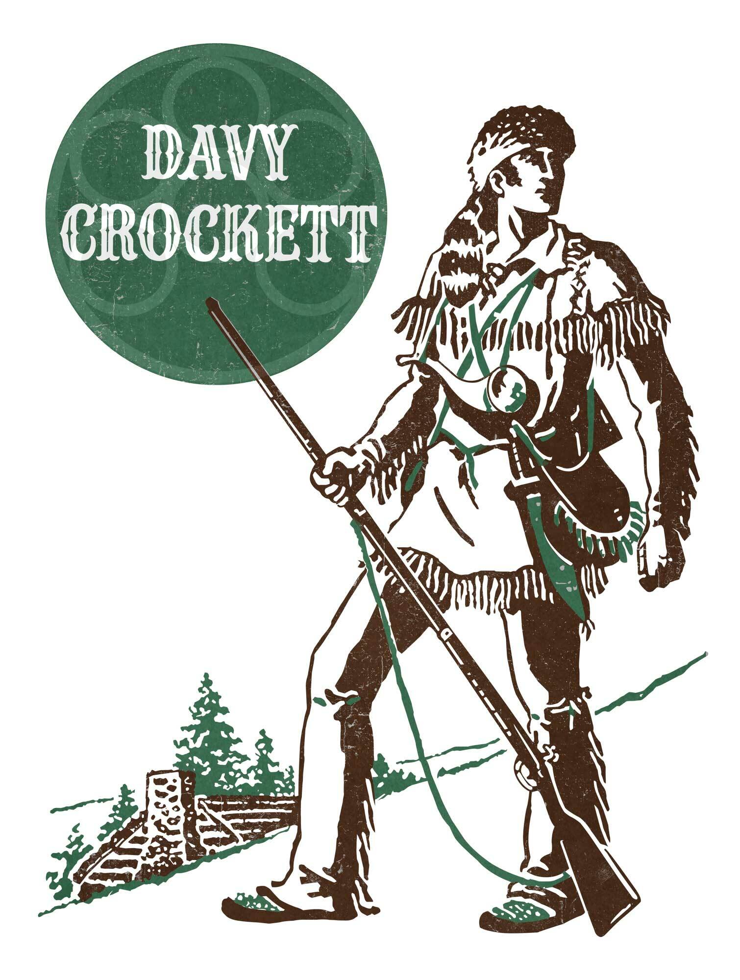 Davy Crockett Character Illustration — farly datau