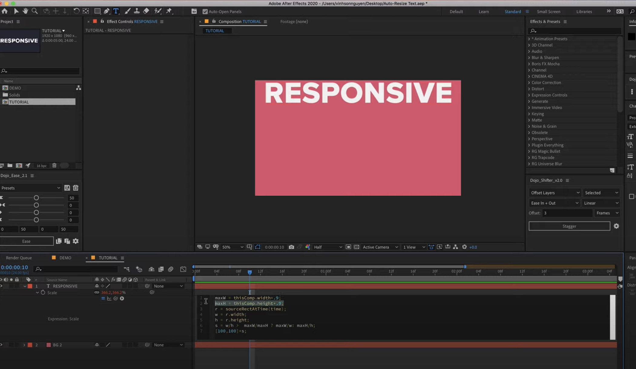 How to create auto-scale text using expressions in After Effects? — 3D Art