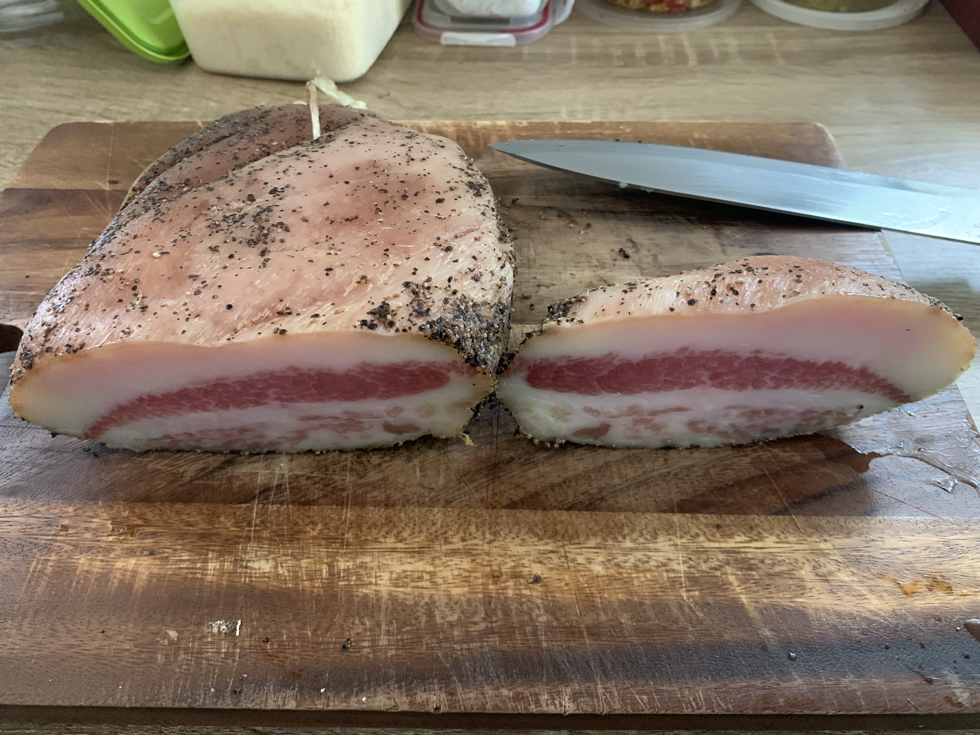 Guanciale, cured pork cheek. Loving this product perfect for