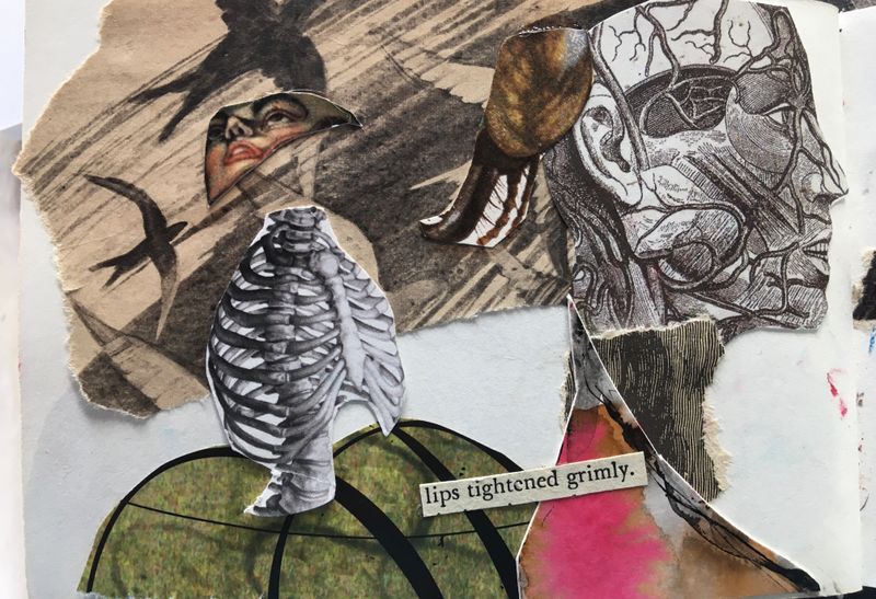 A threat to her-Mixed media collage 