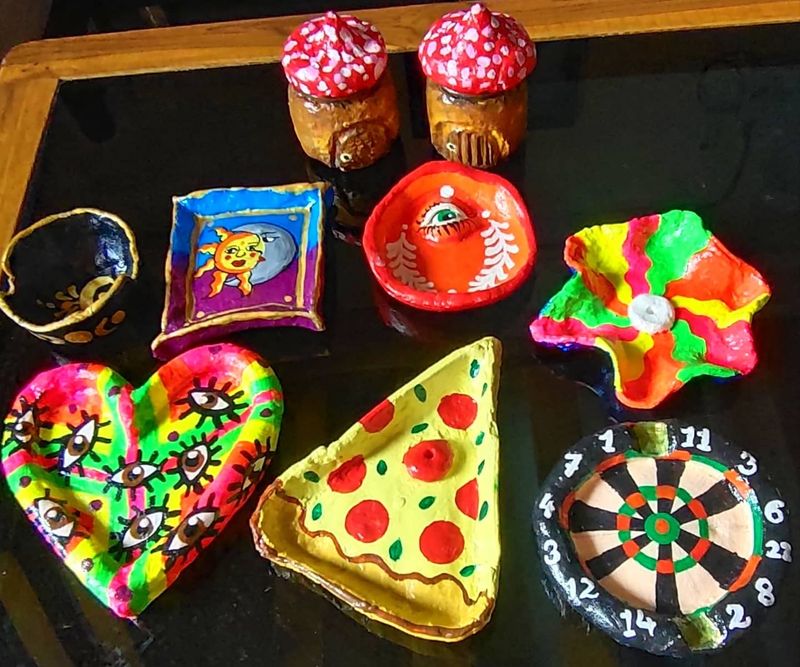 Made this very cool Clay Ashtrays and trinket dishes !