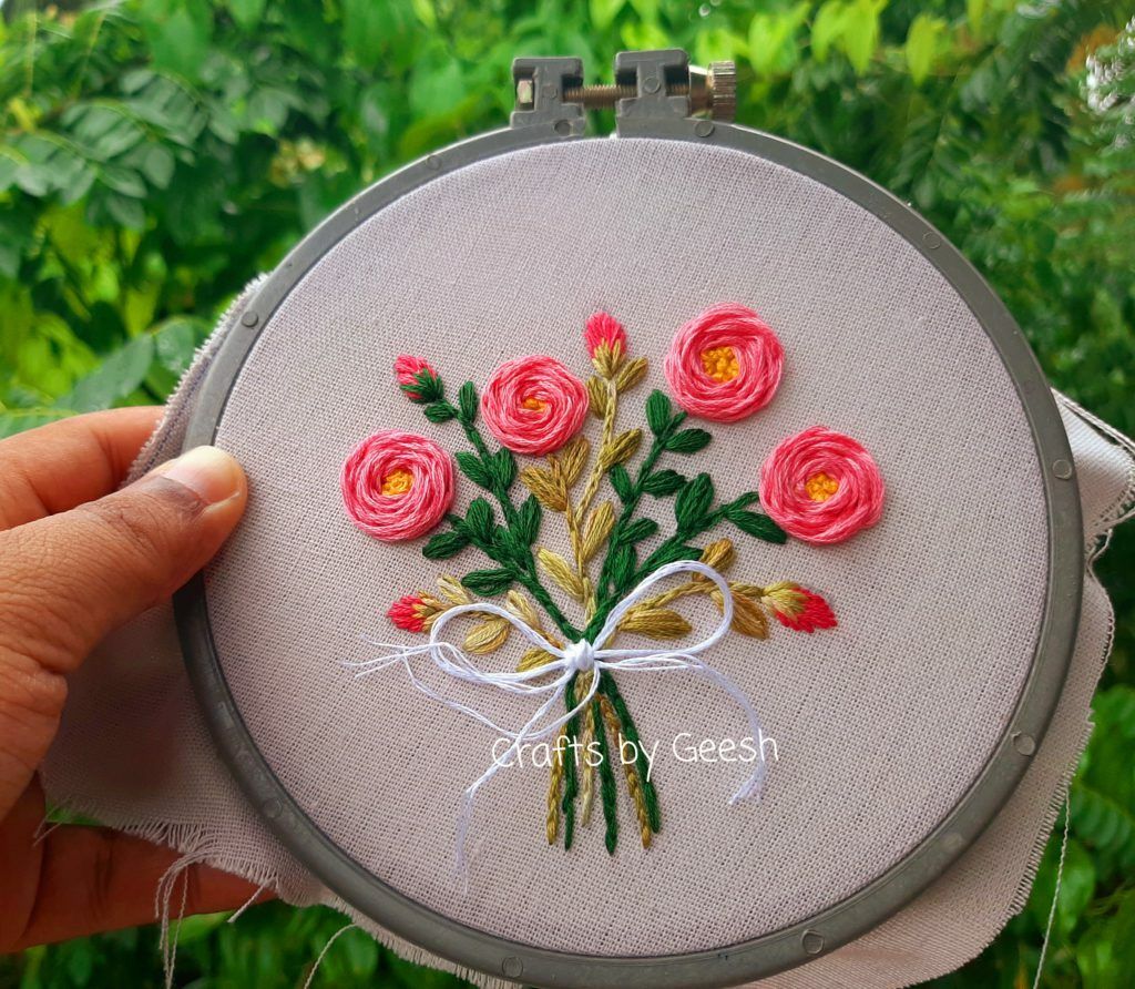 Beautiful Rose Vine Hand embroidery PDF pattern — Crafts by Geesh