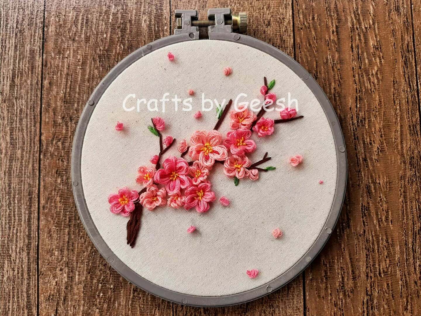 Splendid flower design, hand embroidery