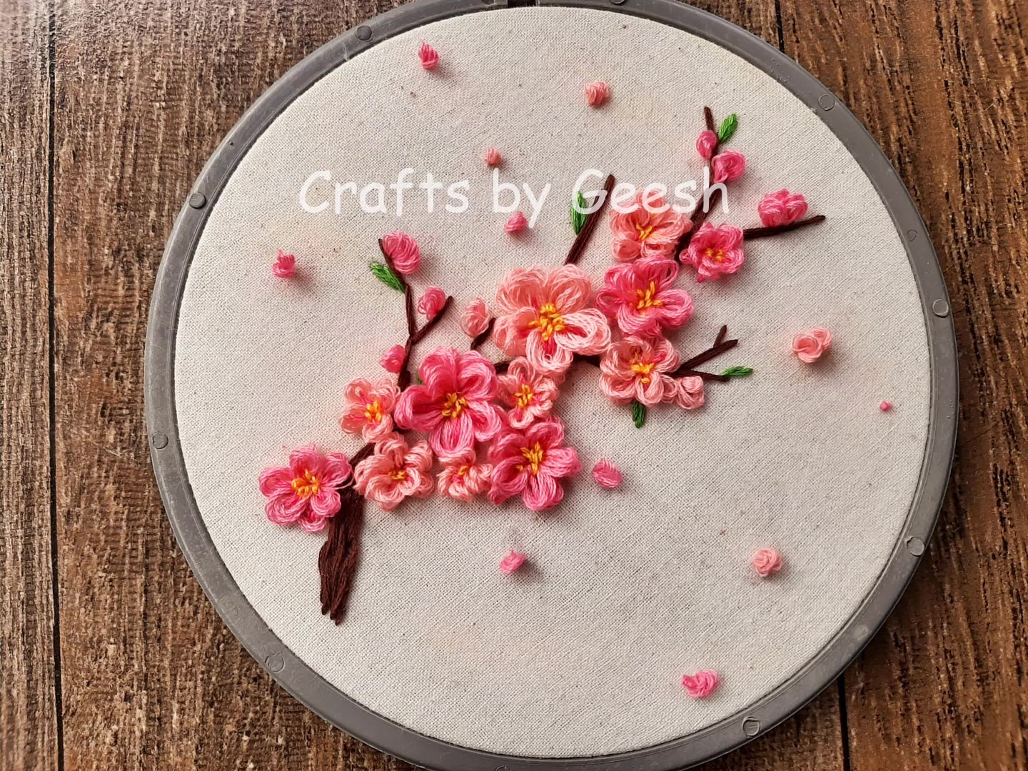 Cherry Blossoms,embroidery Kit Flowers,embroidery Kit for Beginner