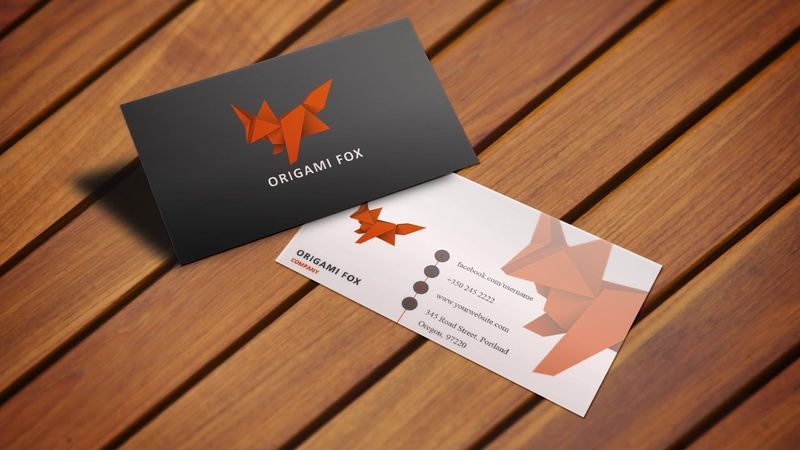  Business Card On Wooden Table Mockup Free Download